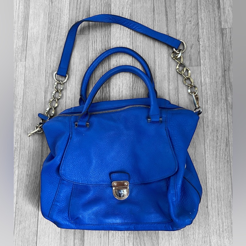 IL-PONTE Royal Blue Italian Tuscan Vegetable-Tanned Calf Leather Handbag